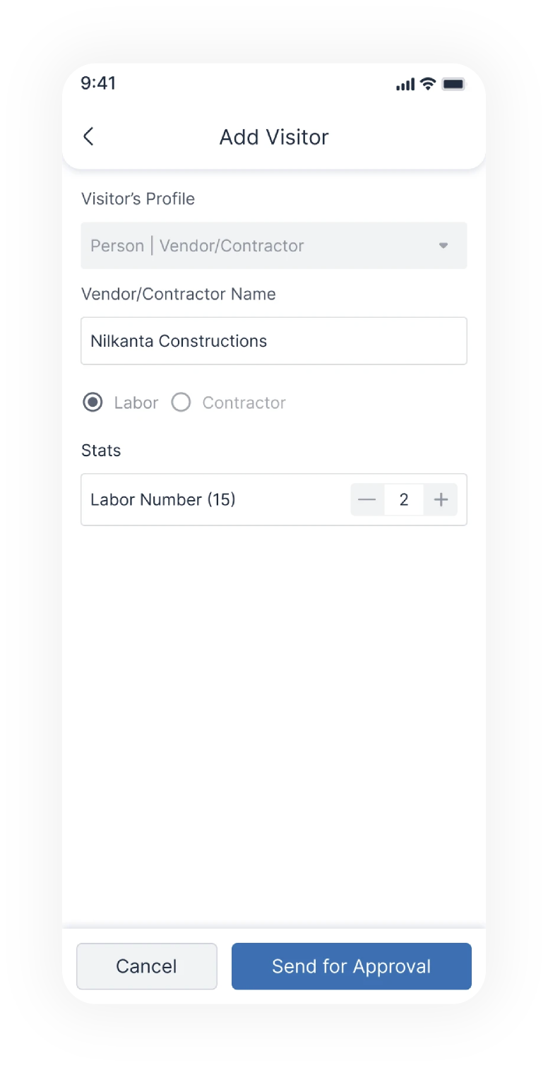 Add visitor - labor stats